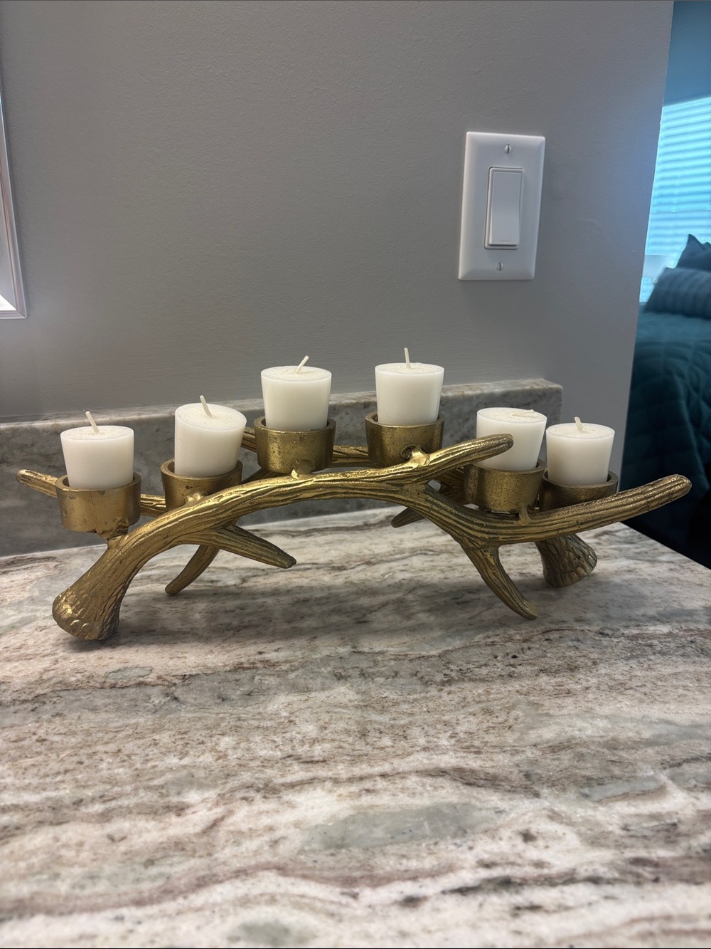 Gold Antler Votive Candle Holder - Home Accents
